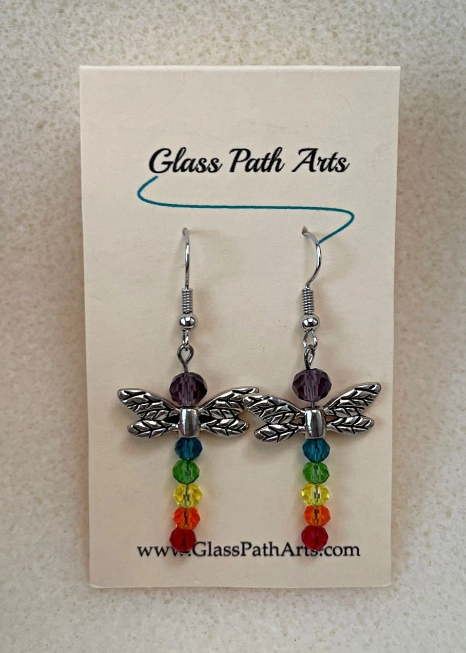 Rainbow Dragonfly Earrings