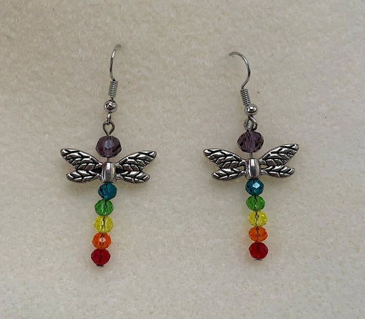 Rainbow Dragonfly Earrings