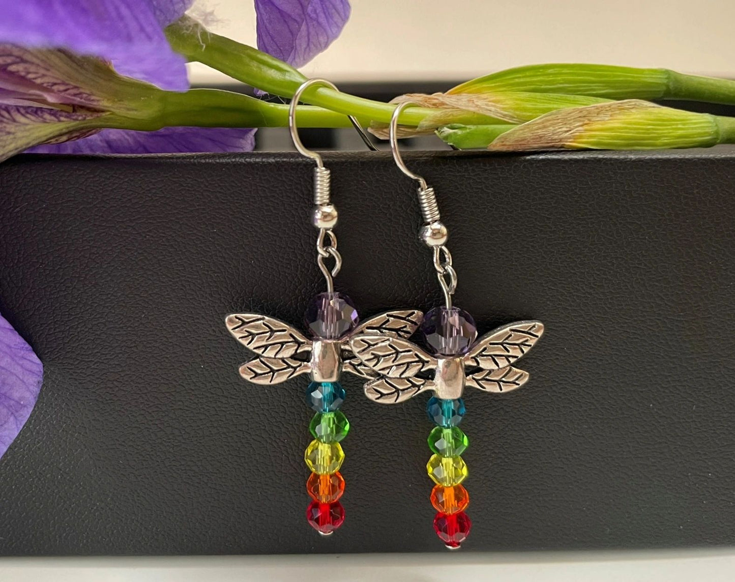 Rainbow Dragonfly Earrings
