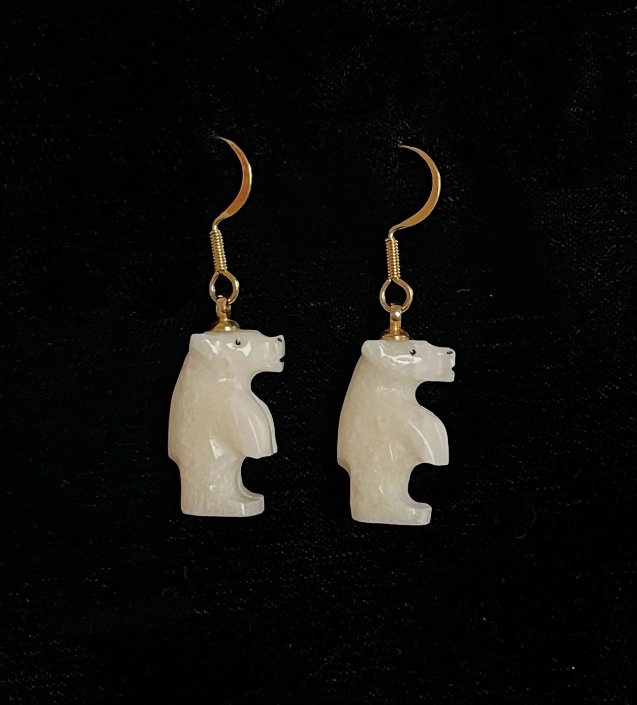 Alaska Carved Walrus Ivory Earrings