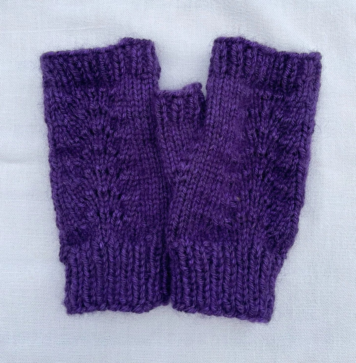 Fingerless Gloves - Purple Heather with Mohair
