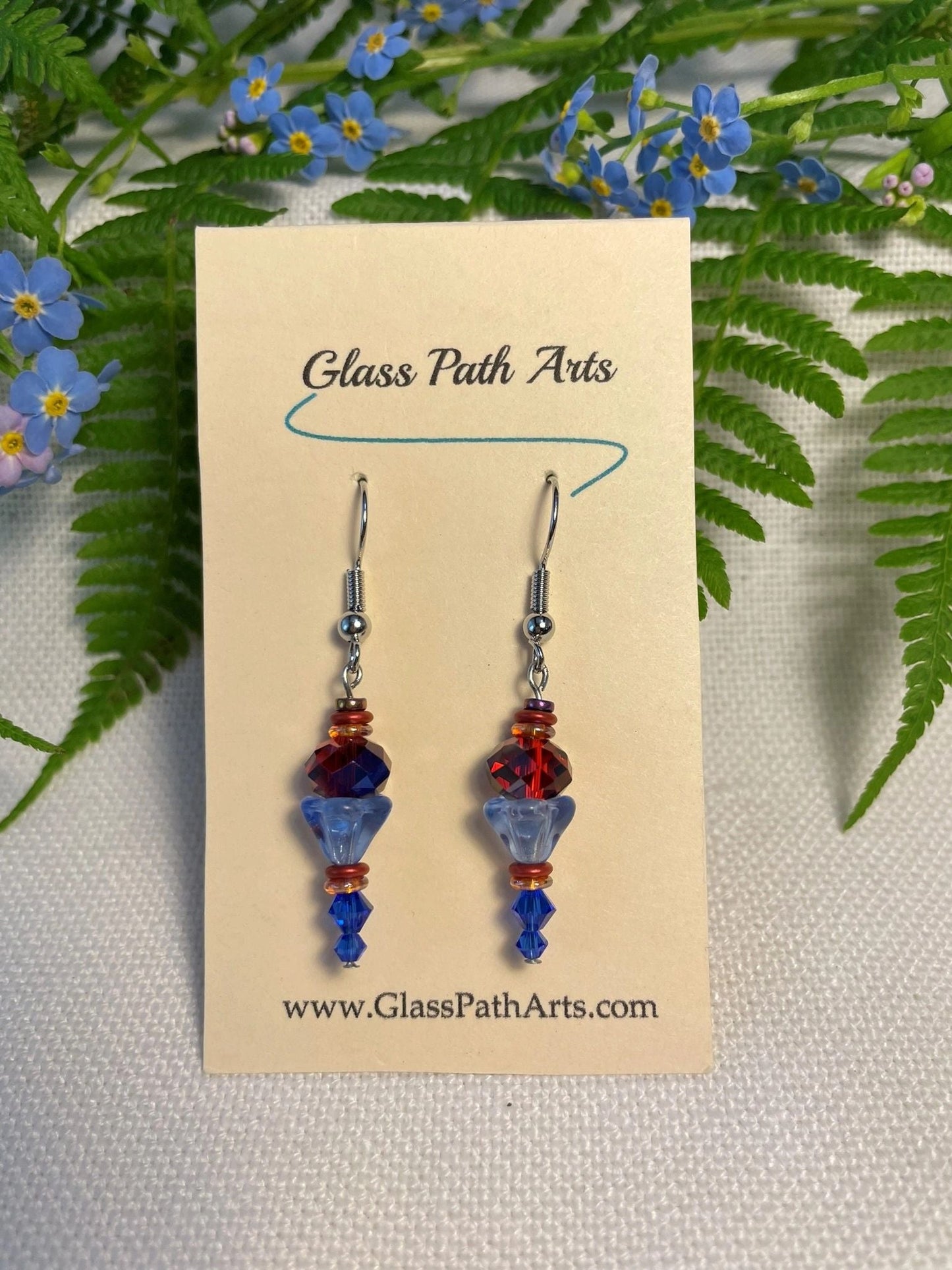 Alexandra Red & Blue Earrings
