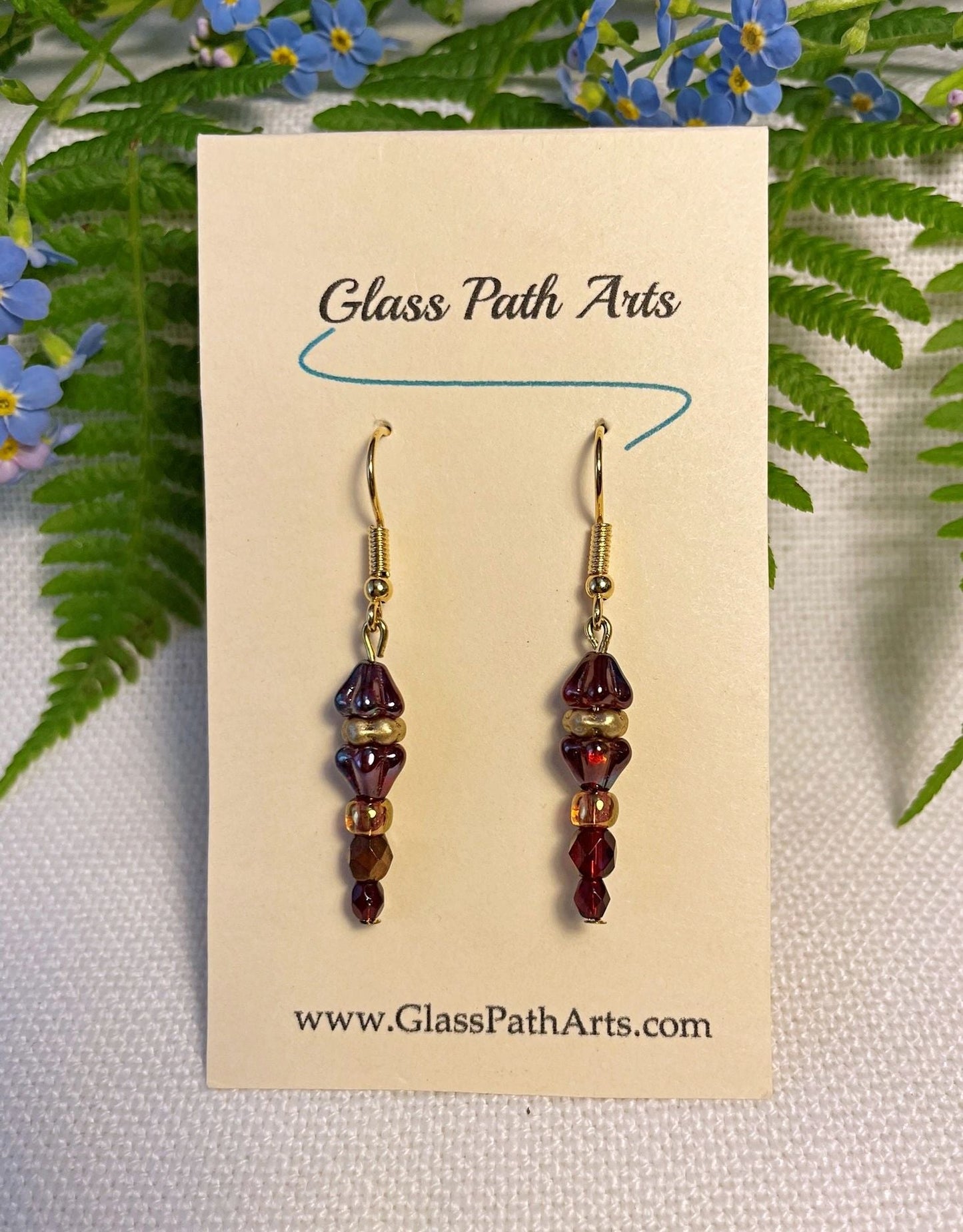 Cranberry & Gold Earrings