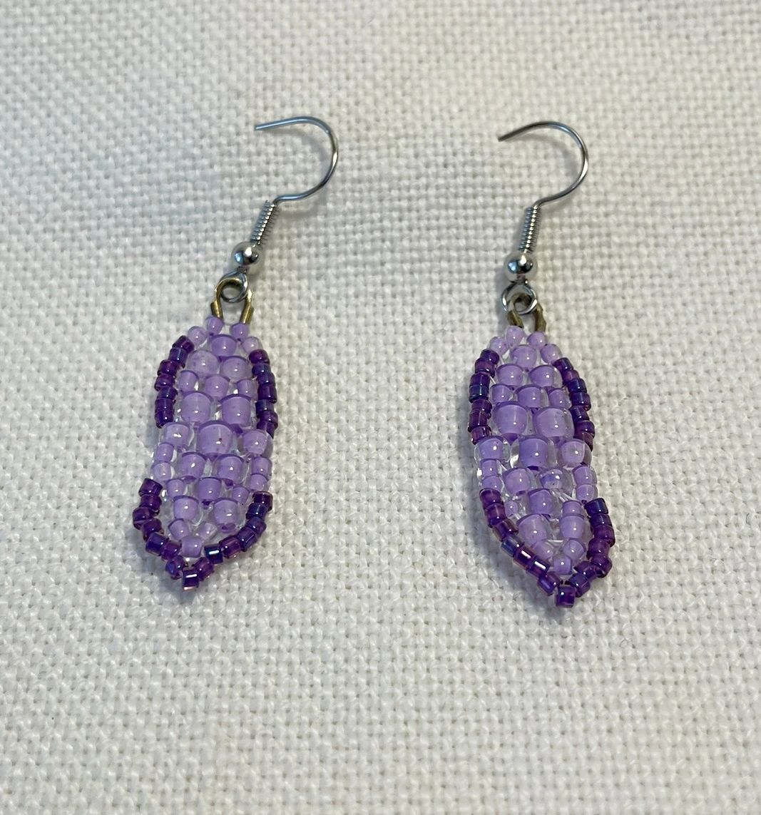 Purple Snowshoes Earrings