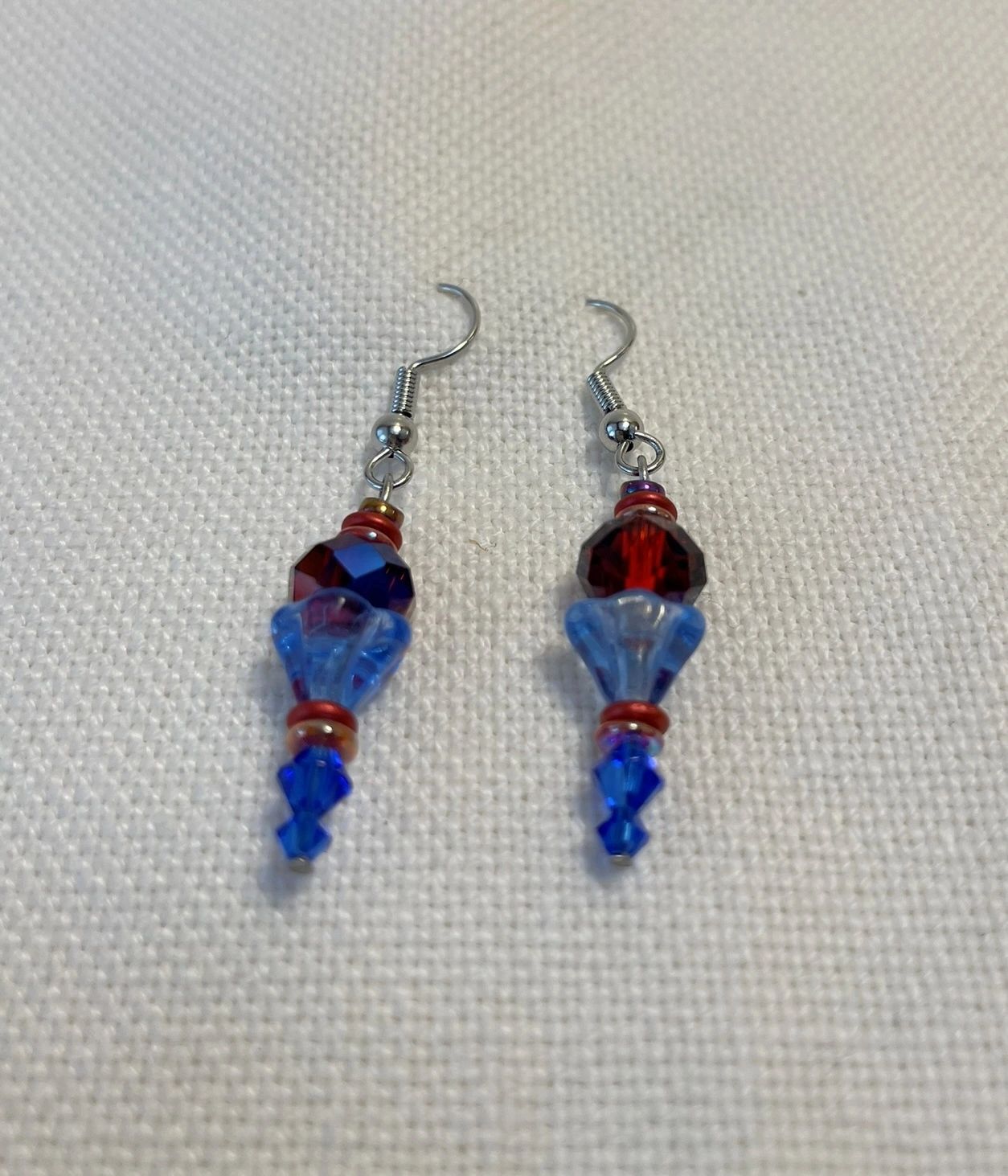 Alexandra Red & Blue Earrings