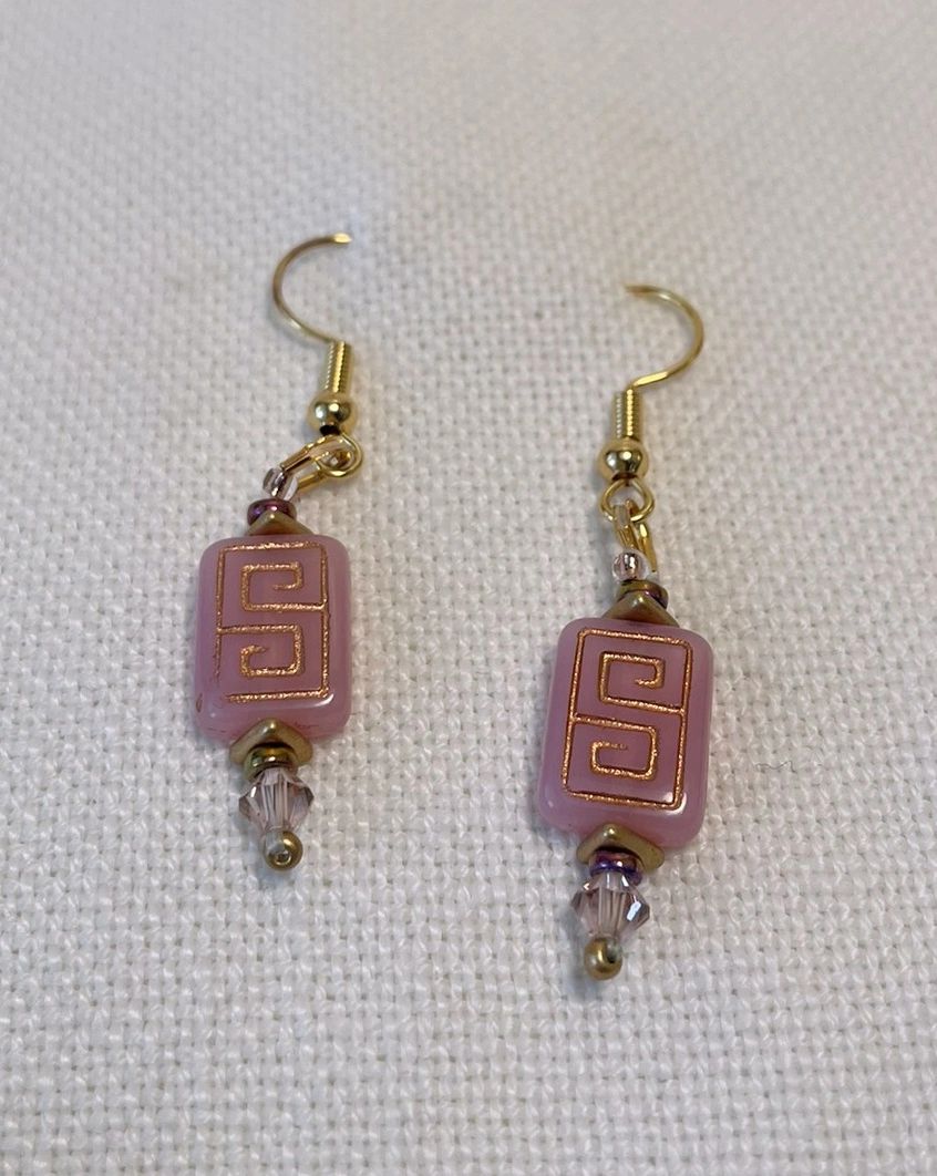 Pink & Gold Key II Earrings