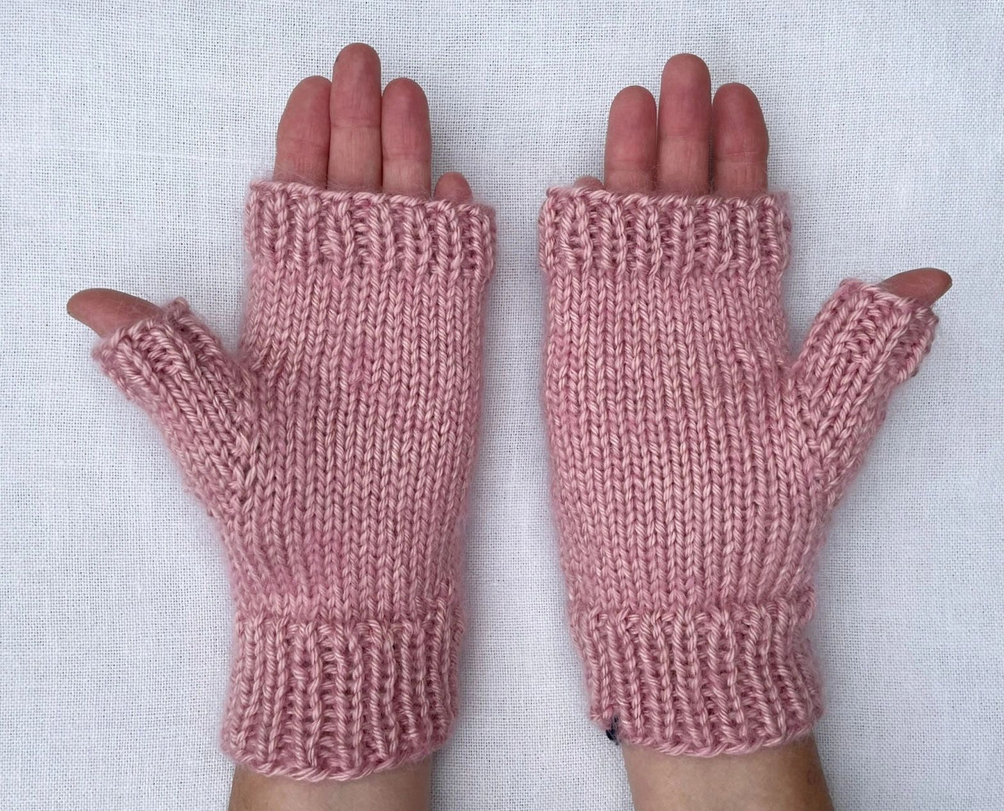Fingerless Gloves - Mauve Heather with Mohair