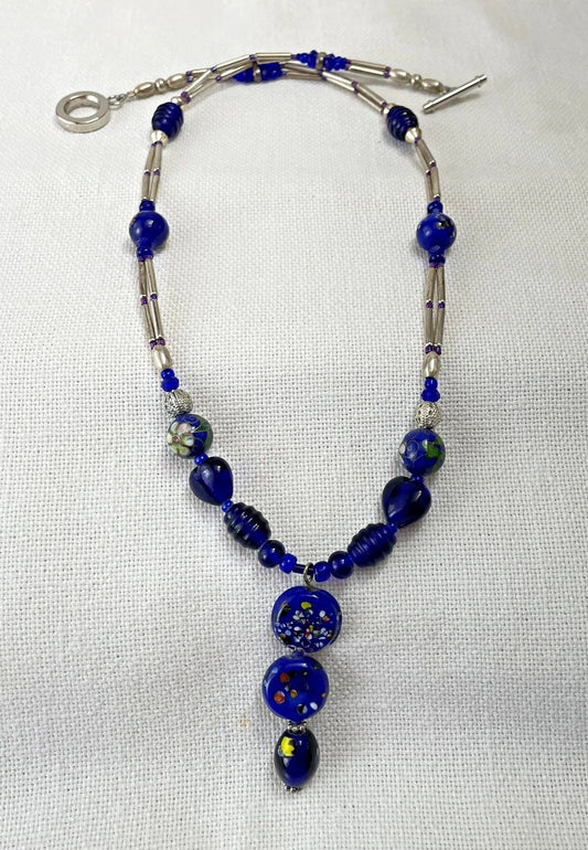 Necklace - Petals in Blue