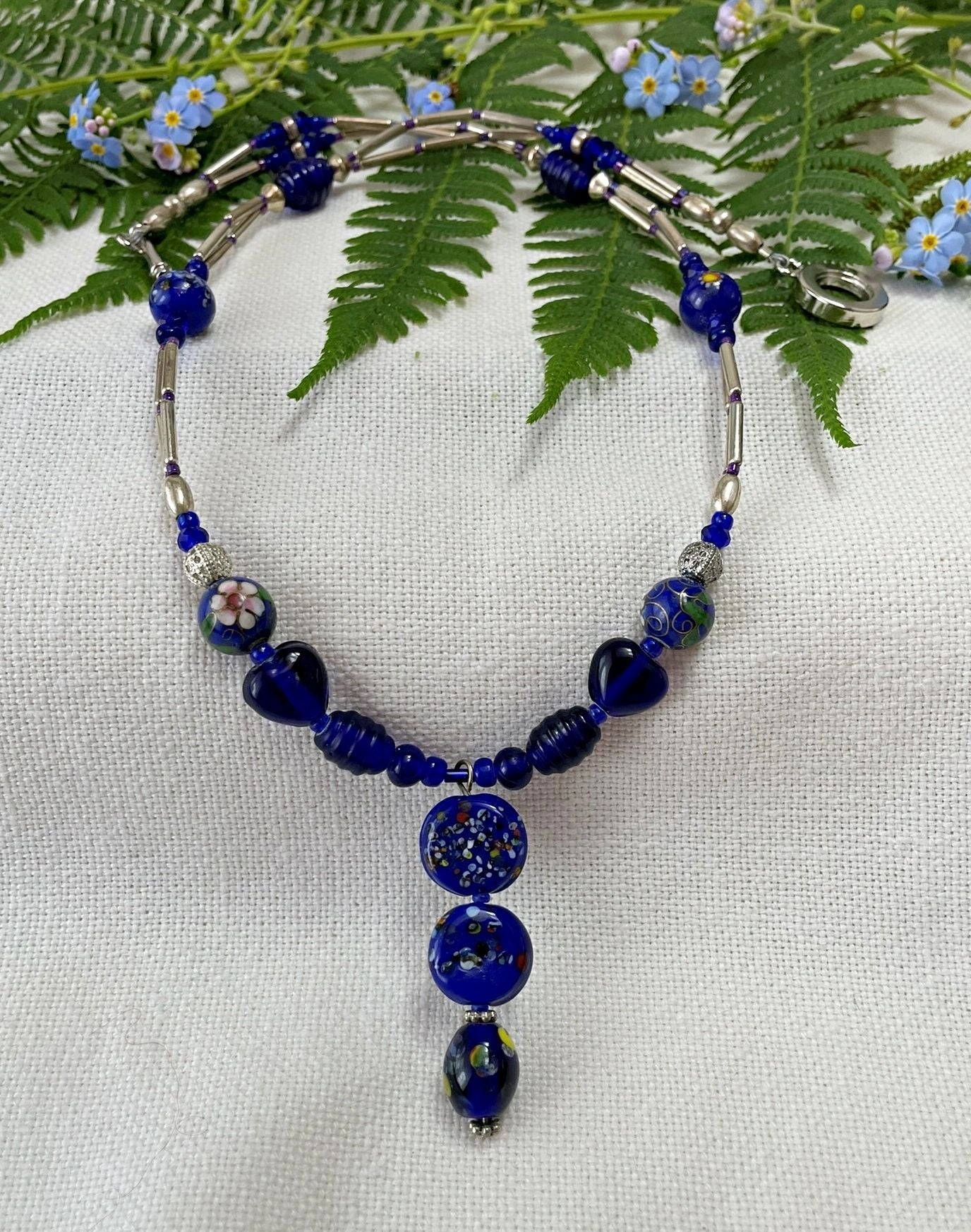 Necklace - Petals in Blue