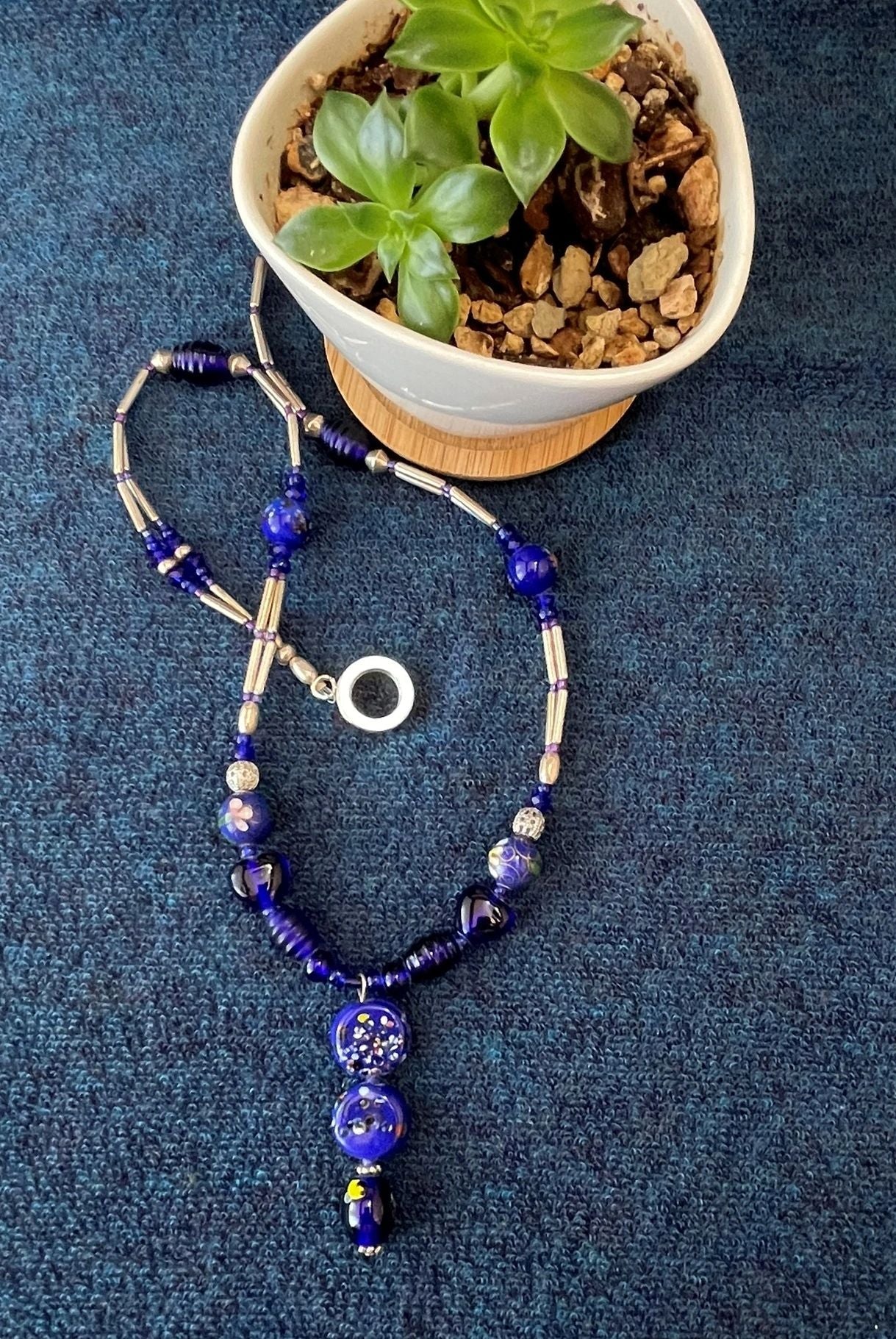 Necklace - Petals in Blue
