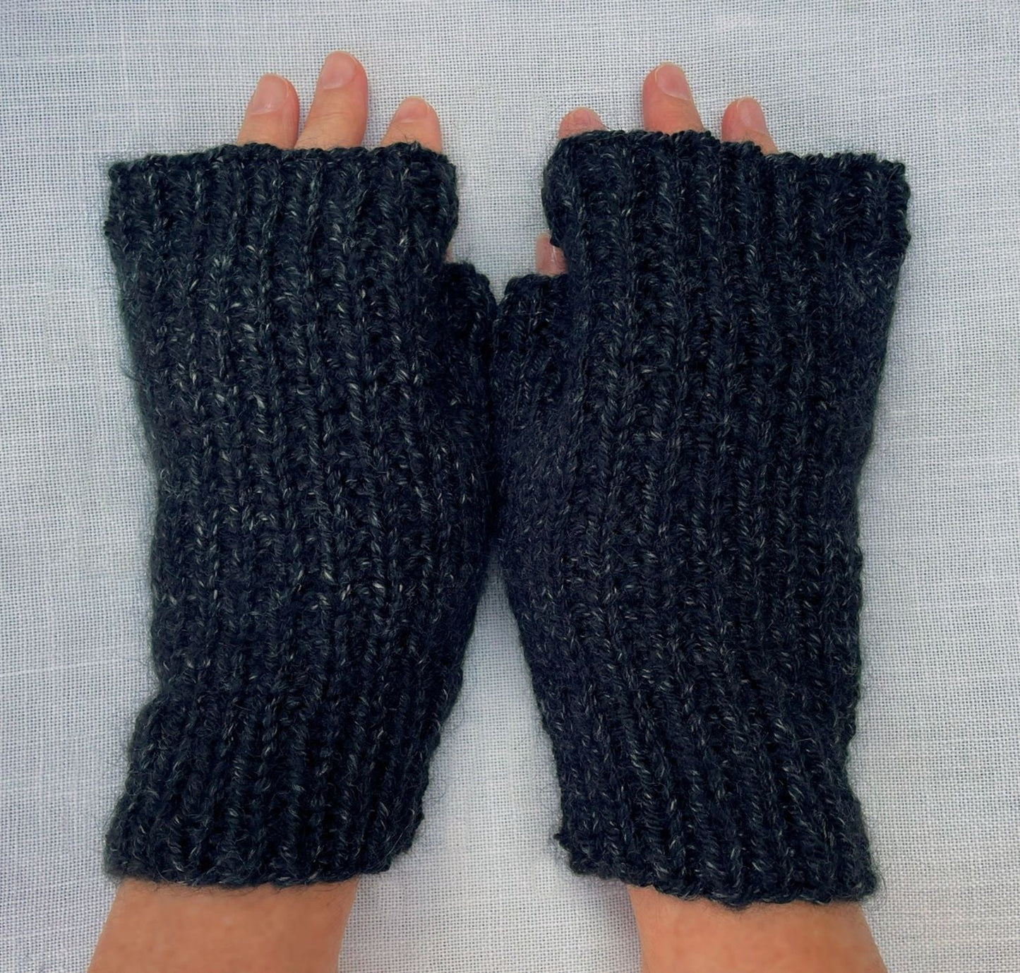 Fingerless Gloves with Mohair for Large Hands in Multiple Colors