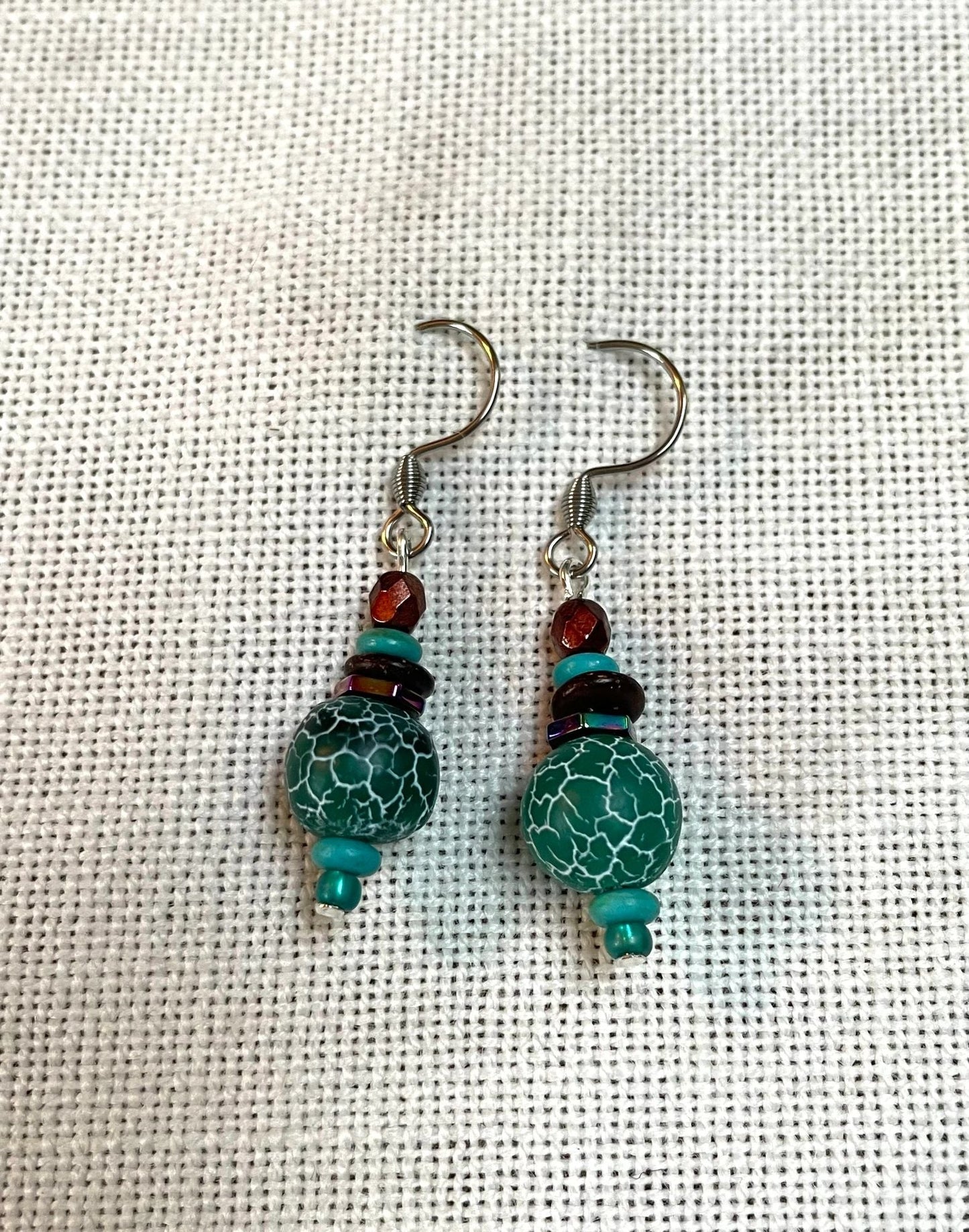 Evergreen Glass Bead Earrings