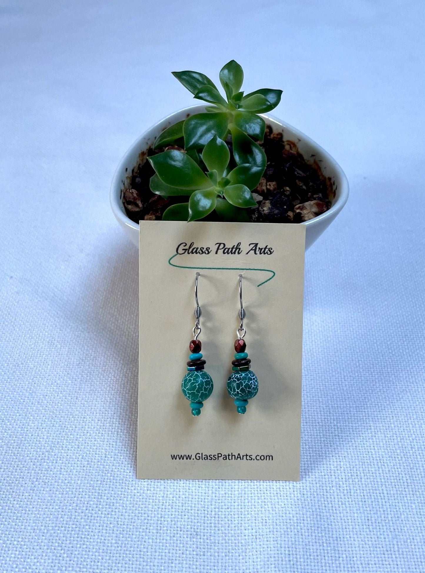 Evergreen Glass Bead Earrings