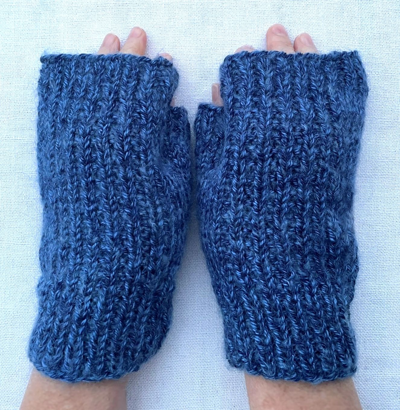 Fingerless Gloves with Mohair for Large Hands in Multiple Colors