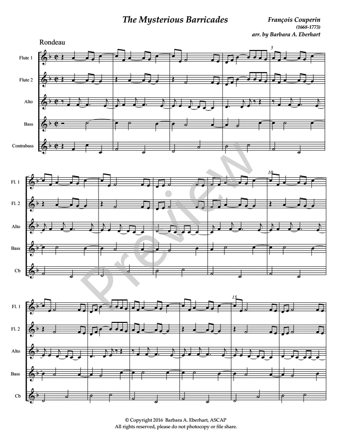 The Mysterious Barricades for Flute Choir - Sheet Music digital download