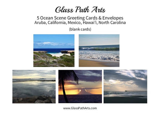 5 Ocean Beach Scenes Greeting Cards