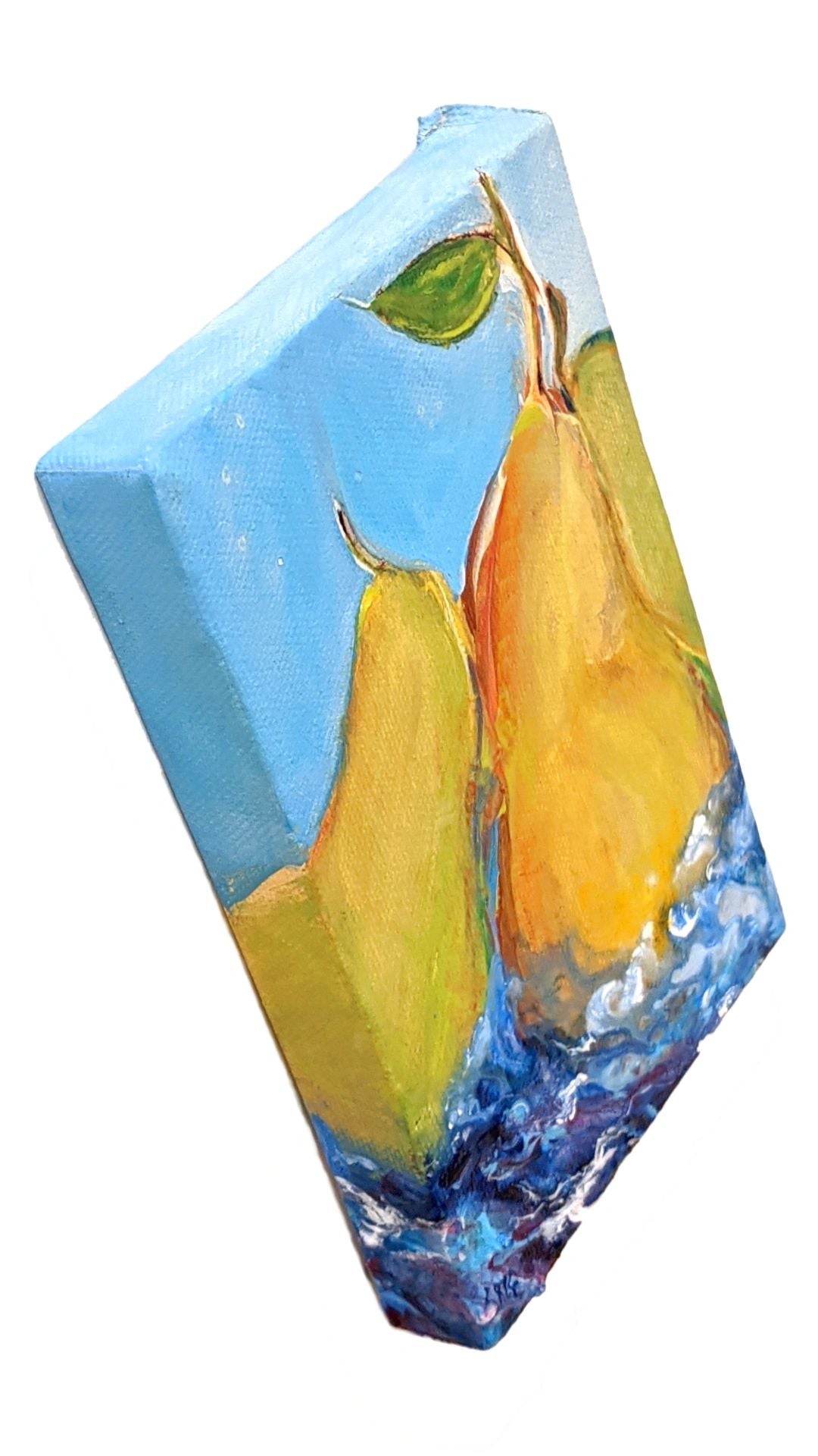 Pear III - Original Acrylic Painting by Sophia Eberhart (Free USA Shipping)
