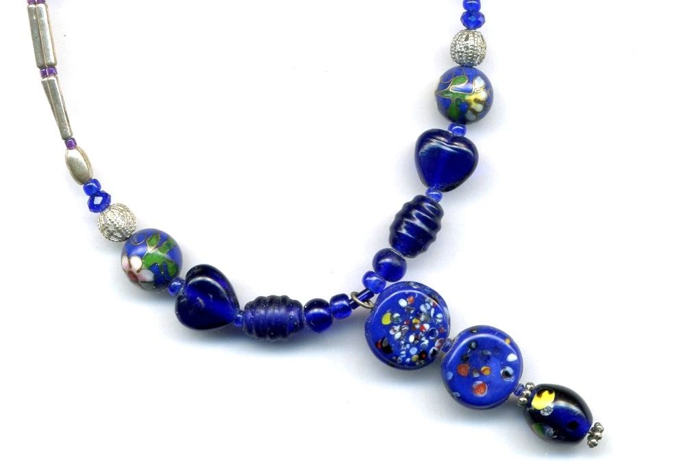 Necklace - Petals in Blue