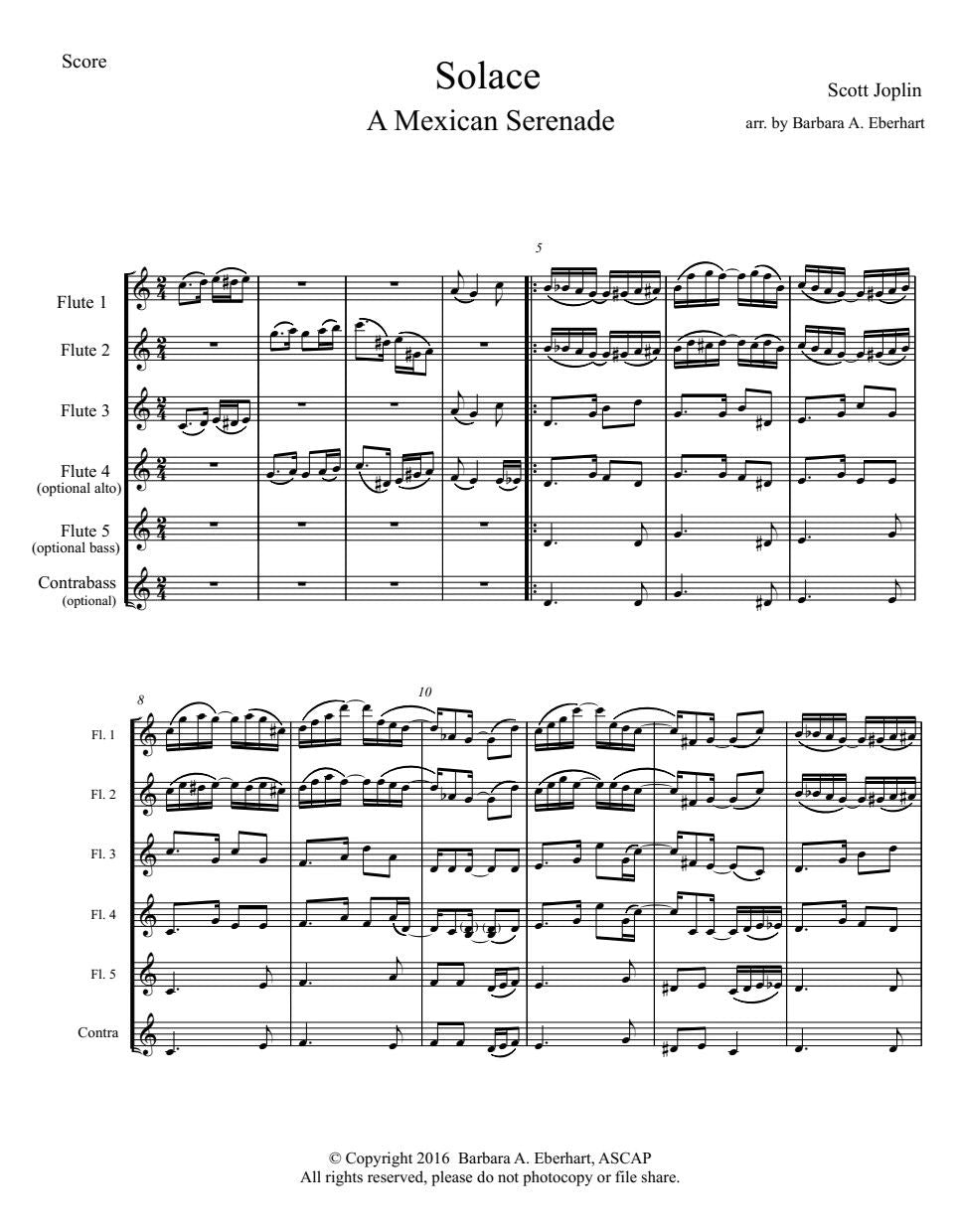 Solace for Flute Choir - Sheet Music Download
