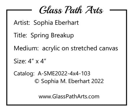 Spring Breakup - Original Acrylic Miniature Painting by Sophia Eberhart (Free USA Shipping)