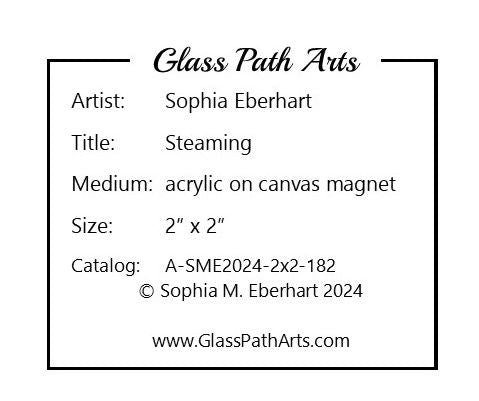 Steaming - Original Acrylic Miniature Painting by Sophia Eberhart