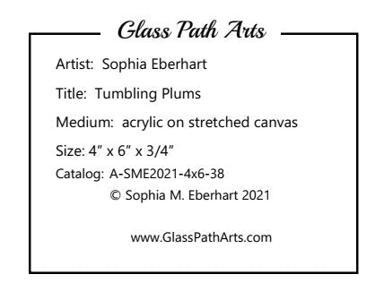 Tumbling Plums - Original Acrylic Painting by Sophia Eberhart (Free USA Shipping)