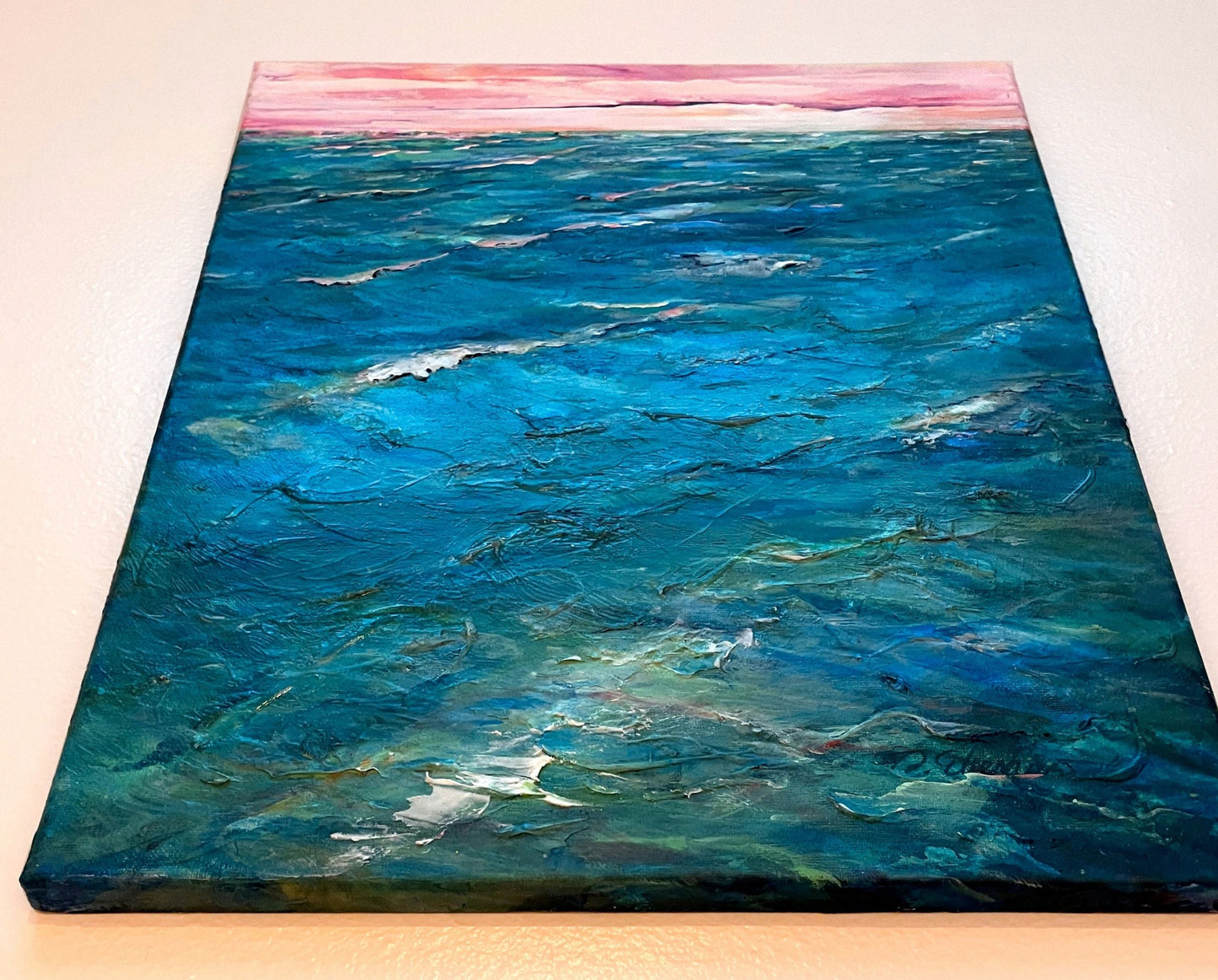 Red Sky II- Original Acrylic Painting by Sophia Eberhart (Free USA Shipping)