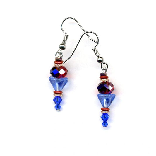 Alexandra Red & Blue Earrings