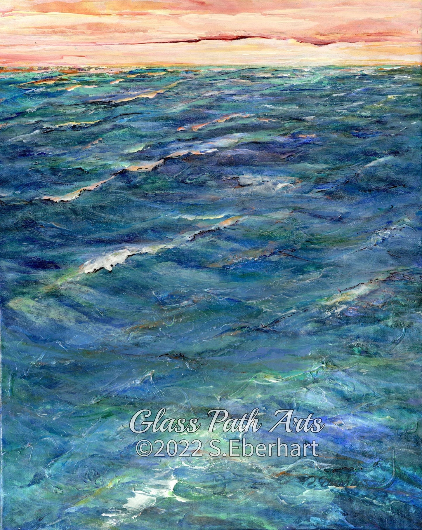 Red Sky II- Original Acrylic Painting by Sophia Eberhart (Free USA Shipping)