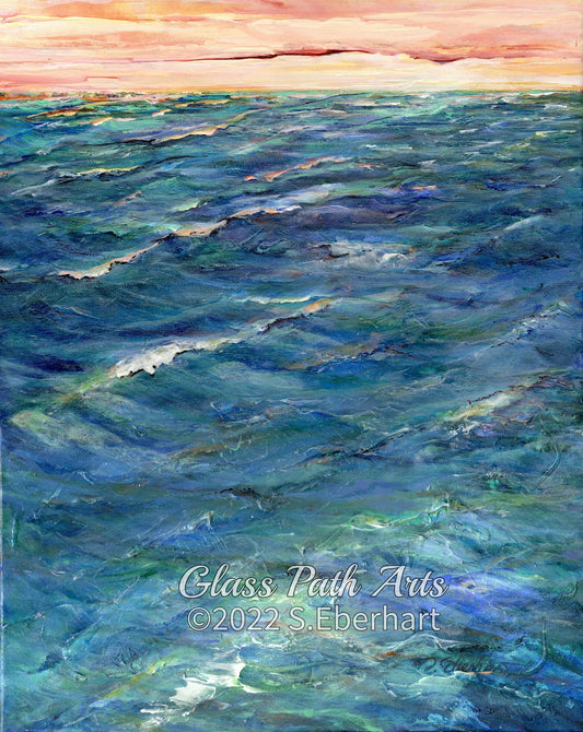 Red Sky II- Original Acrylic Painting by Sophia Eberhart (Free USA Shipping)