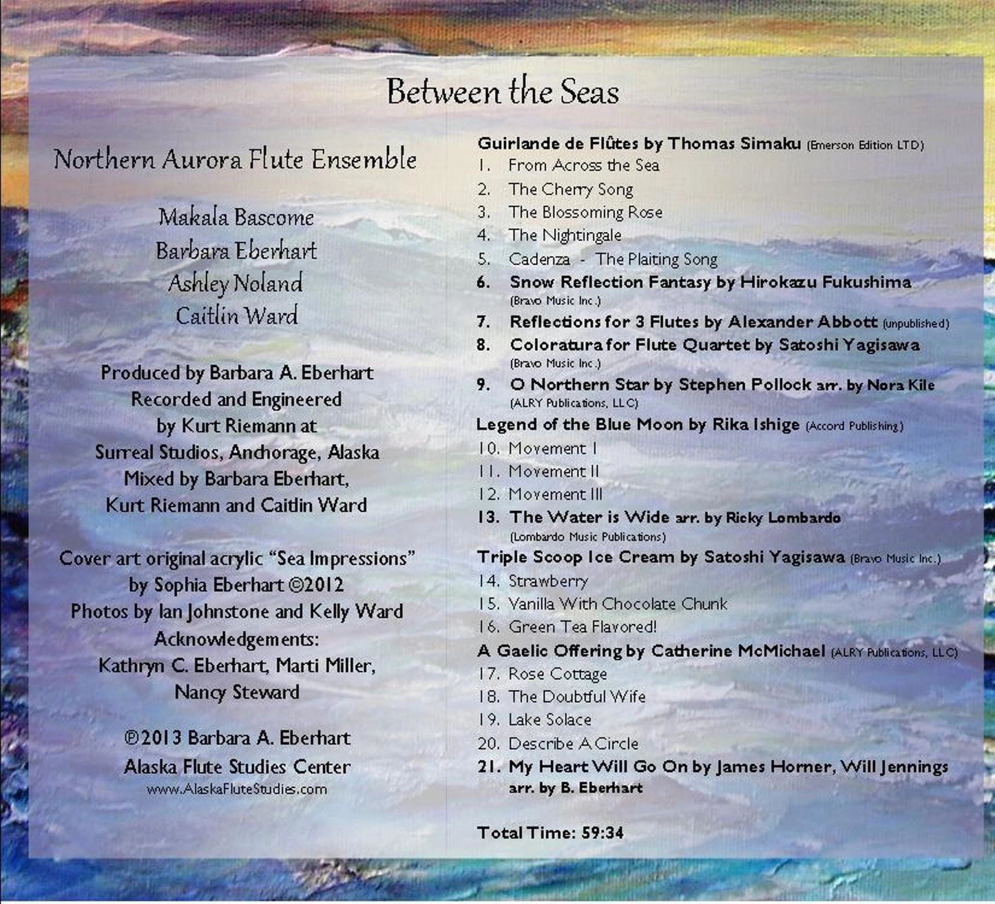 Flute Music CD - Northern Aurora Flute Ensemble "Between the Seas"