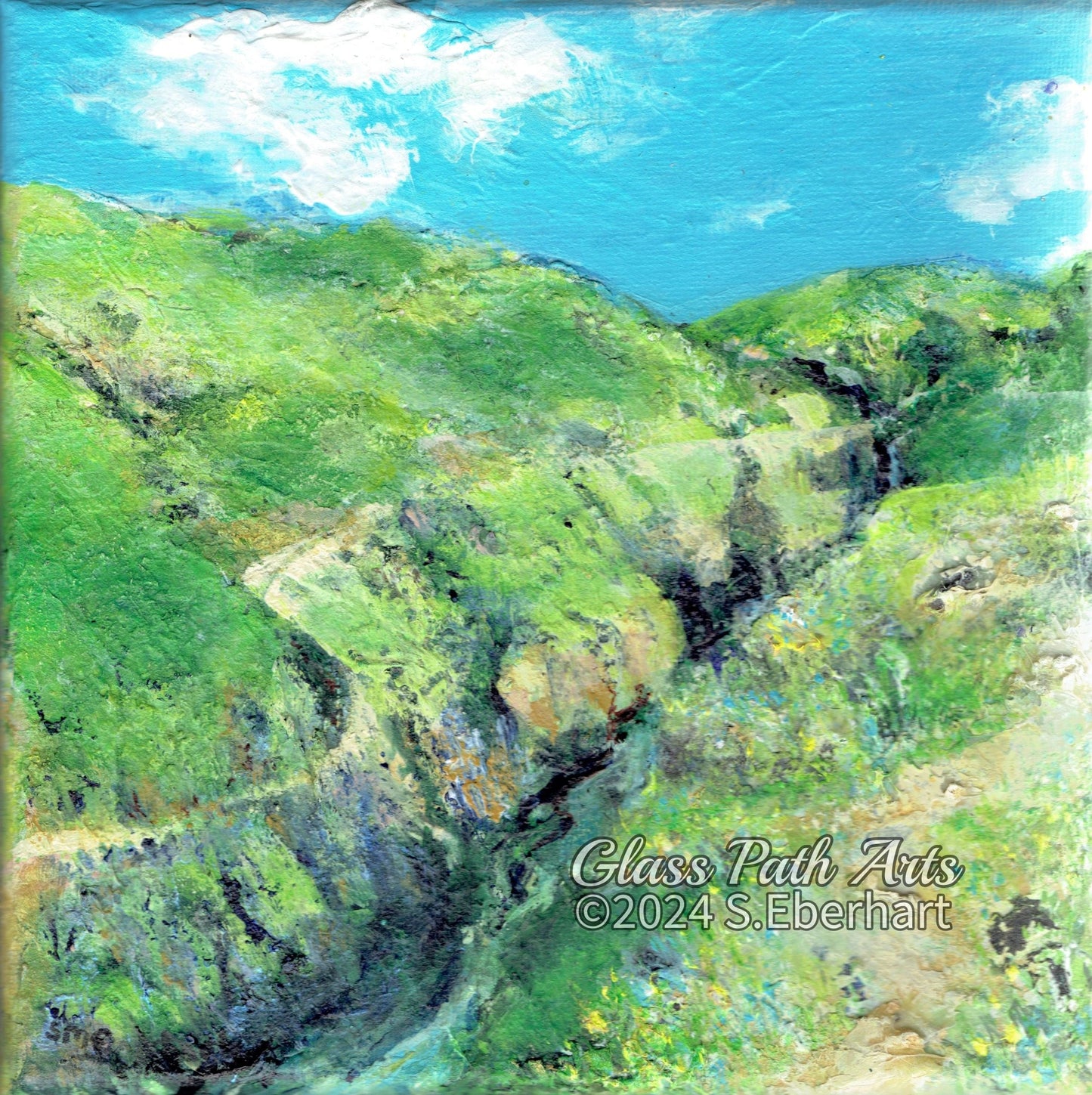 Winding Paths - Original Acrylic Painting by Sophia Eberhart (Free USA Shipping)