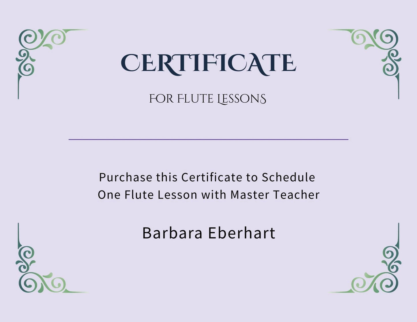 Flute Lesson at Glass Path Arts - Download Certificate