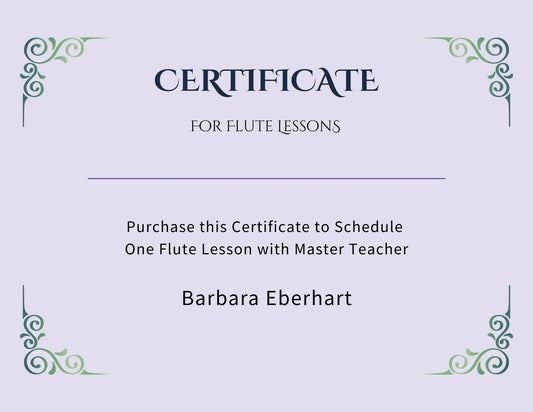 Flute Lesson at Glass Path Arts - Download Certificate