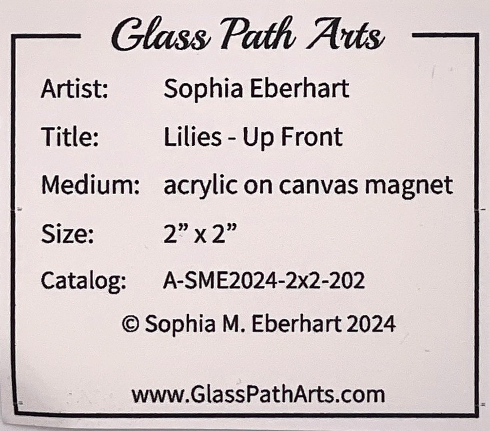 Lilies - Up Front - Original Acrylic Miniature Painting by Sophia Eberhart
