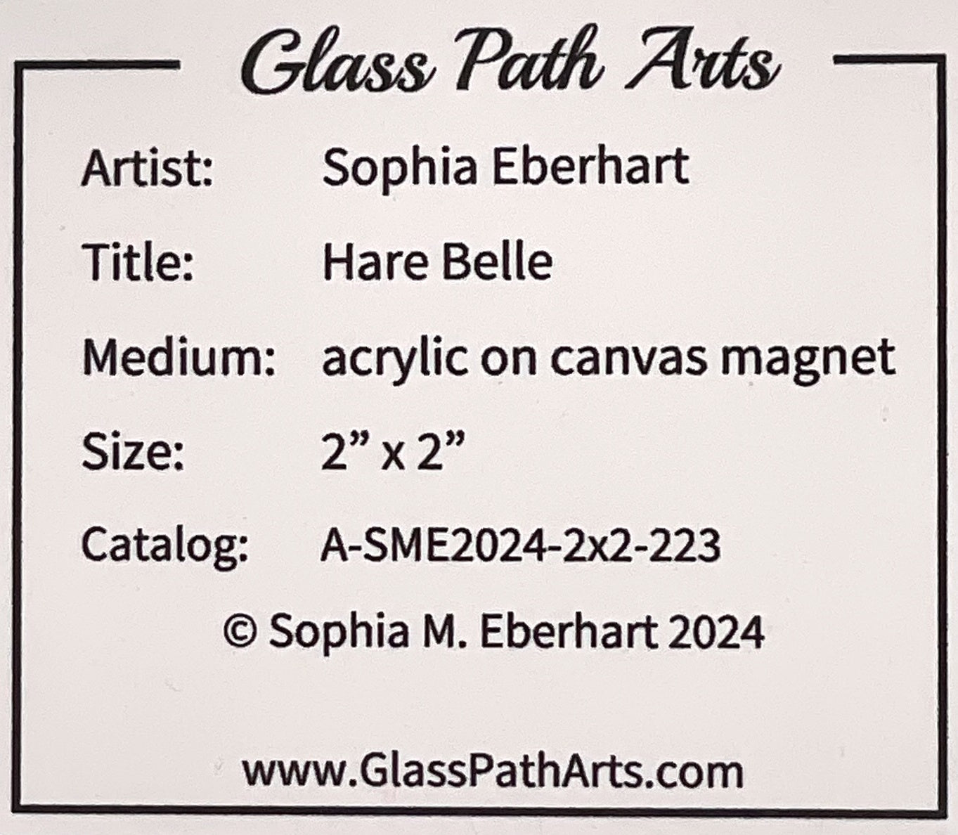 Hare Belle - Original Acrylic Miniature Painting by Sophia Eberhart