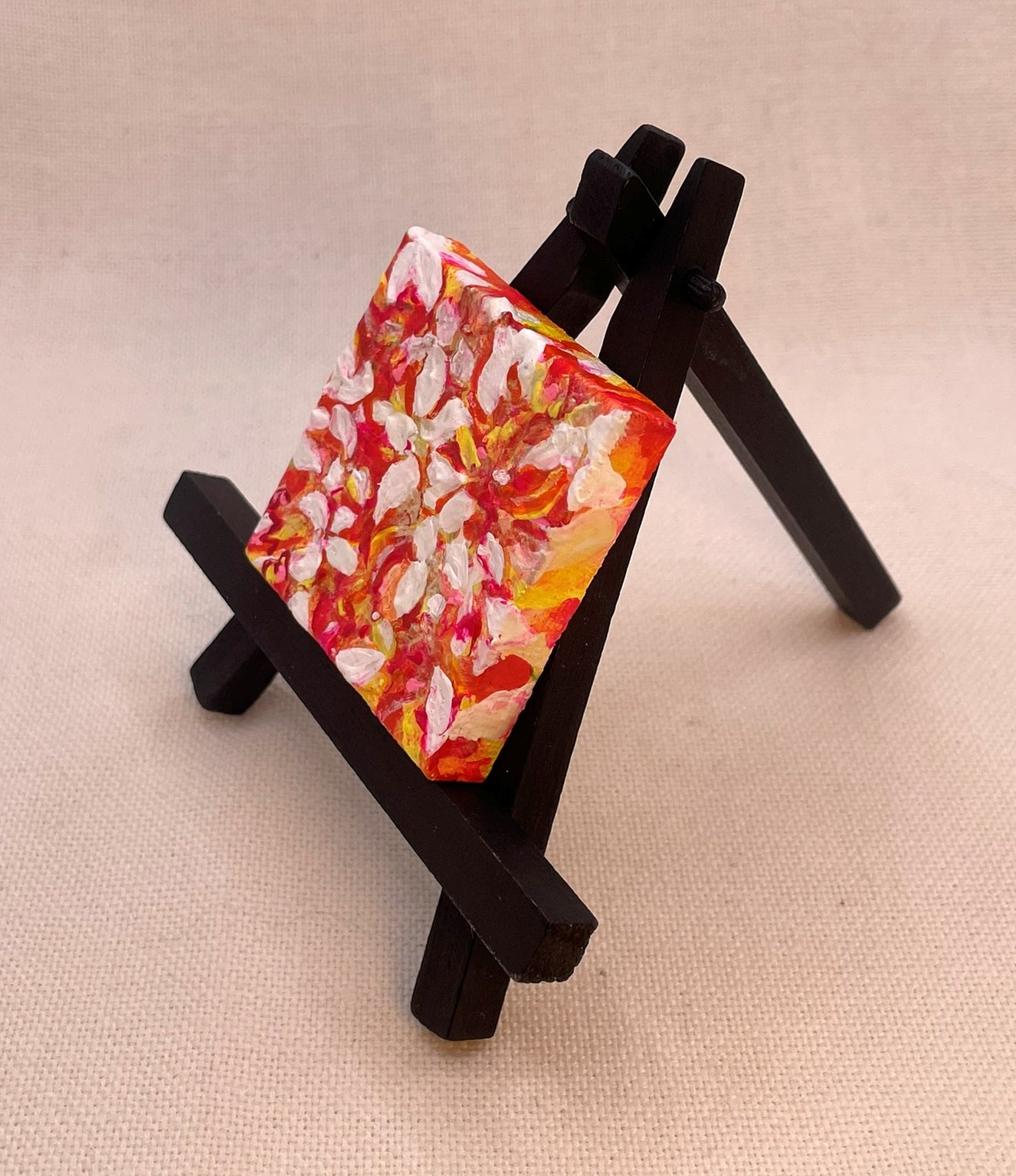 Petal Fest - Original Acrylic Miniature Painting by Sophia Eberhart