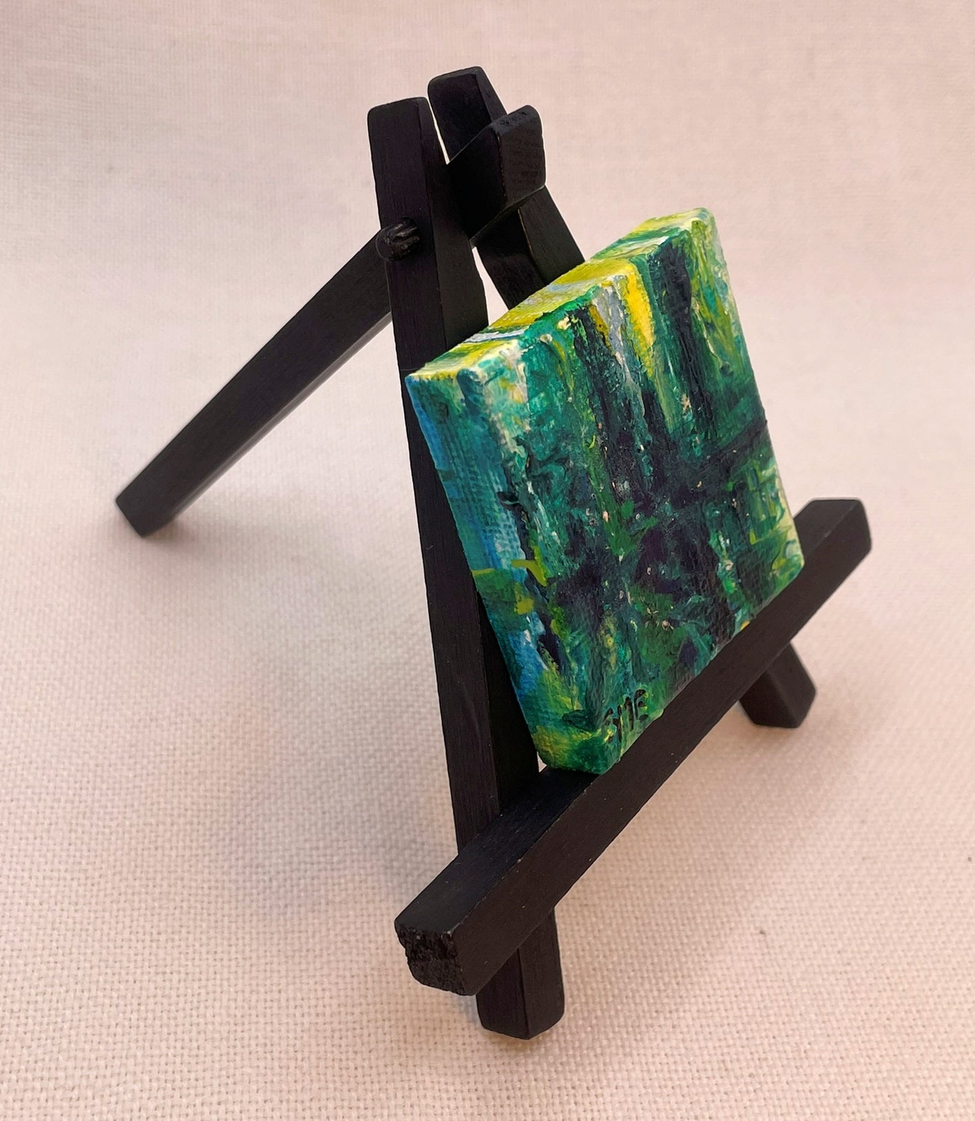Abstract Reflections - Original Acrylic Miniature Painting by Sophia Eberhart