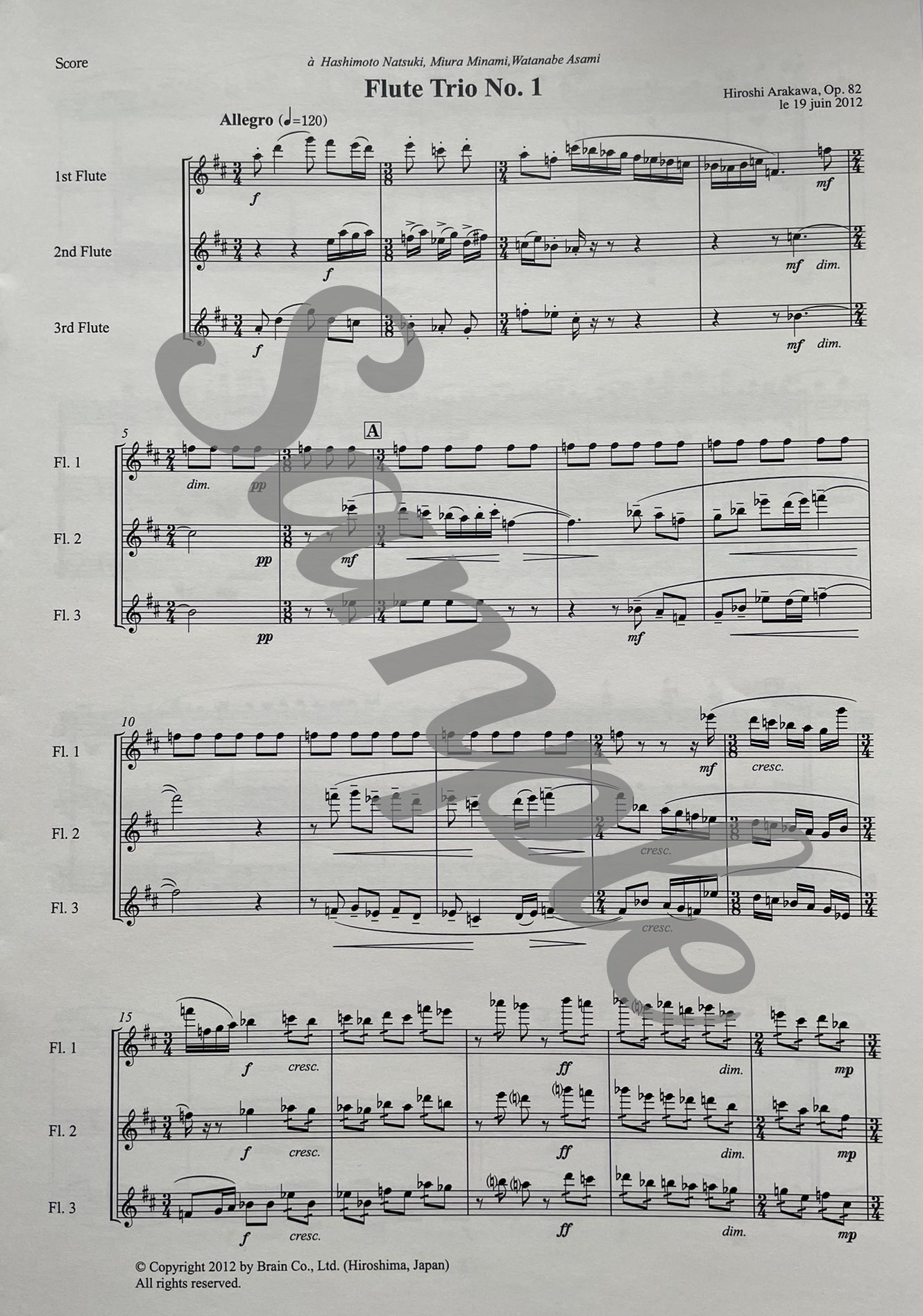 Flute Trio No. 1 by Hiroshi Arakawa