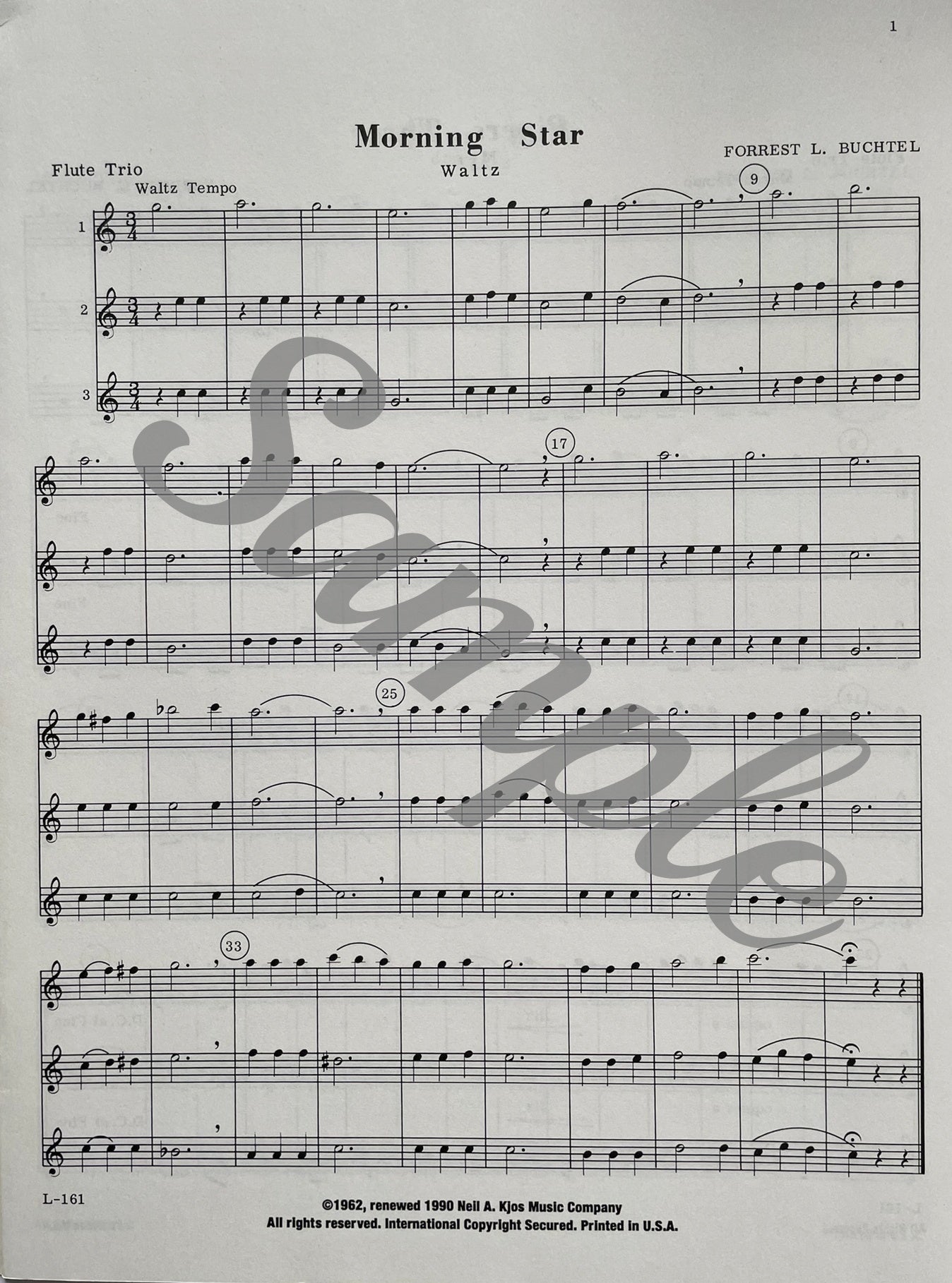 Pipers Three 10 Easy Flute Trios by Forrest L. Buchtel