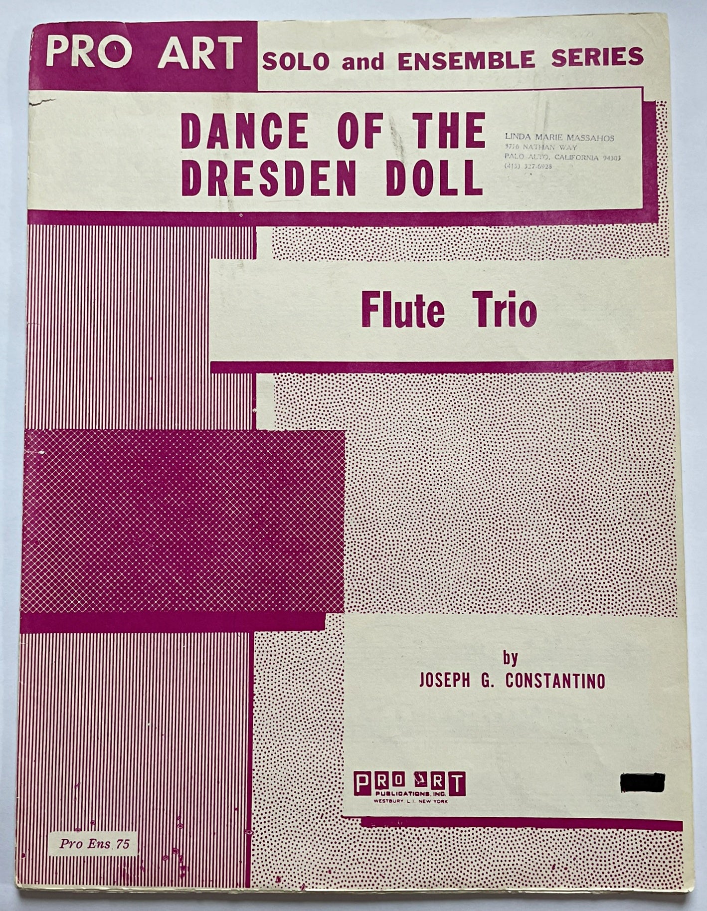 Dance of the Dresden Doll Flute Trio by Joseph G. Constantino