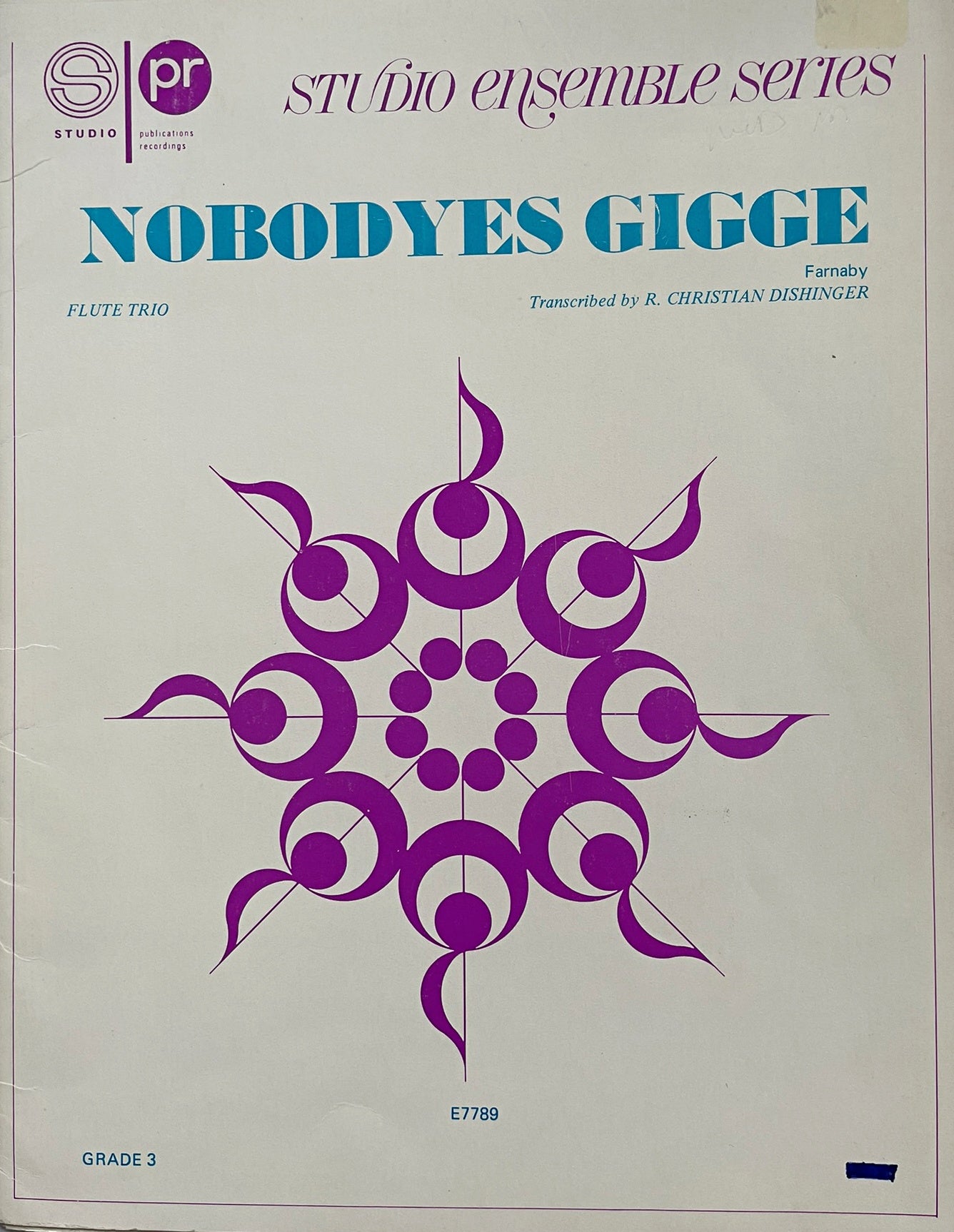 Nobodyes Gigge Flute Trio by Farnaby
