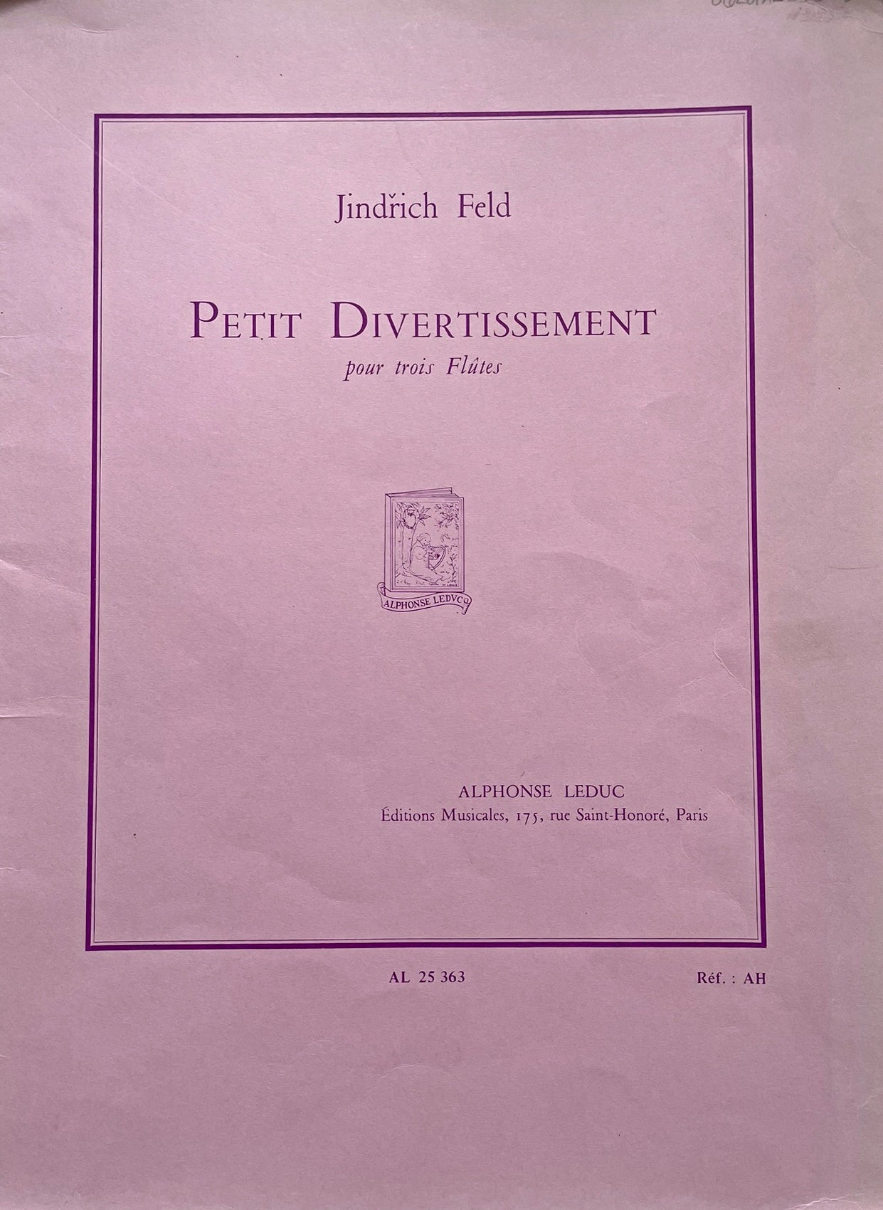Petit Divertissements for Flute Trio by Jindrǐch Feld