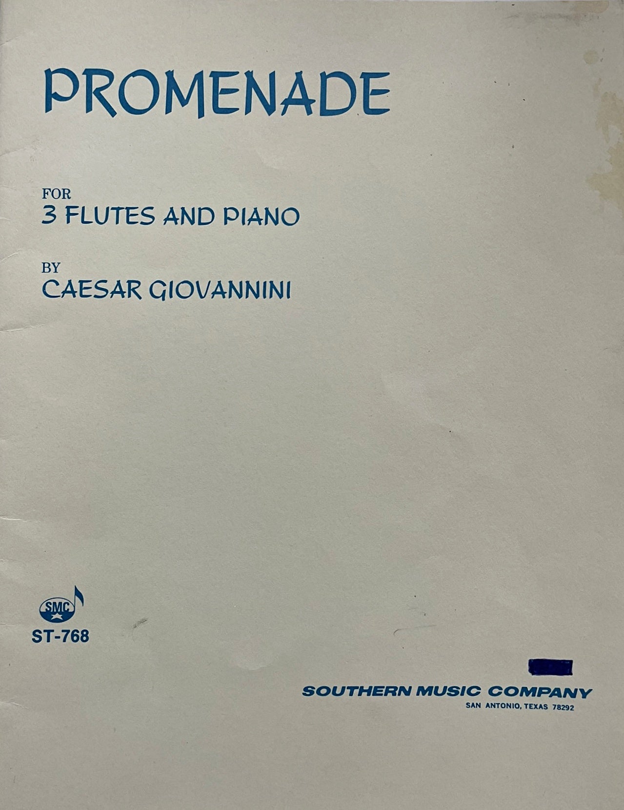 Promenade for 3 Flutes & Piano by Caesar Giovannini