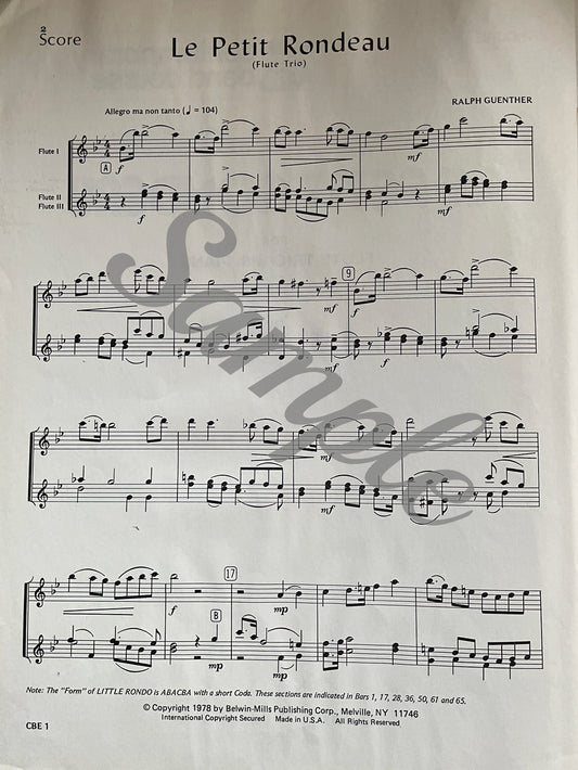 Le Petit Rondeau for Flute Trio & Piano by Ralph Guenther
