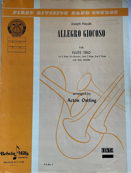Allegro Giocoso for Flute Trio by Joseph Haydn