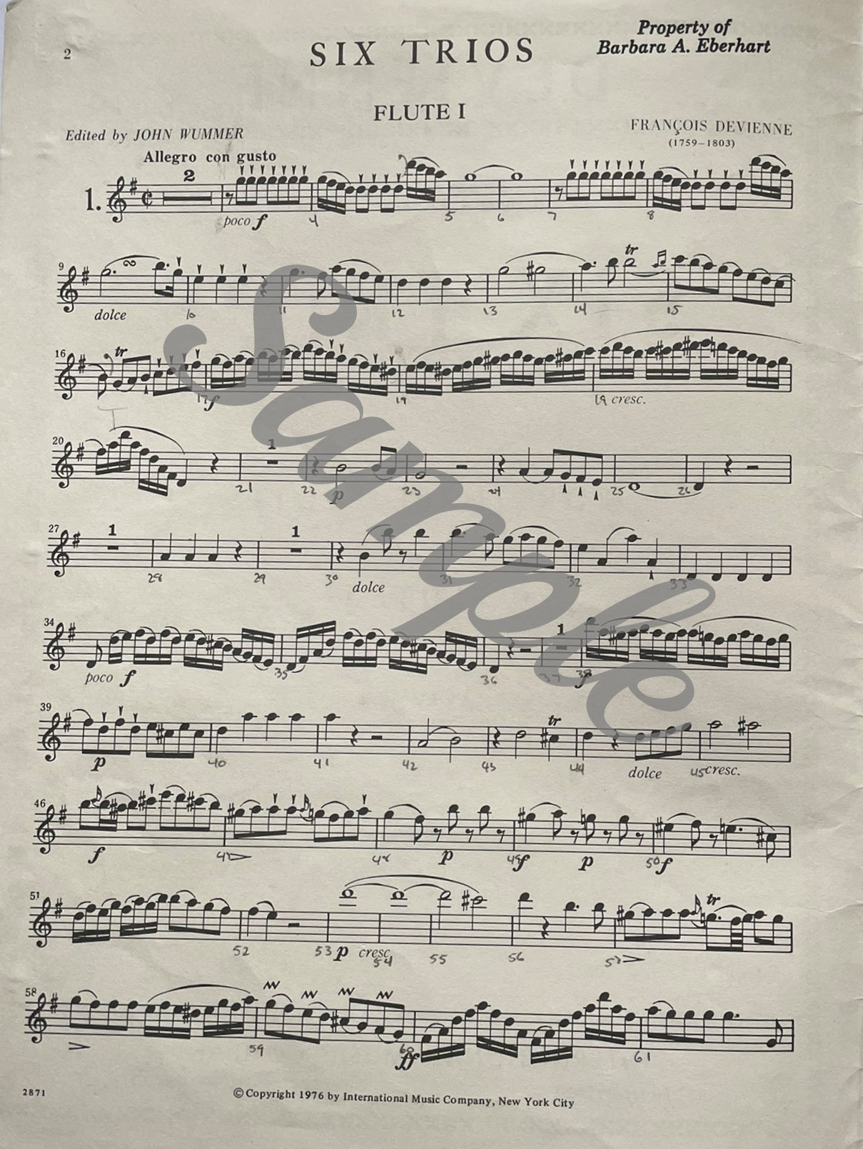 Six Trios for Three Flutes by François Devienne