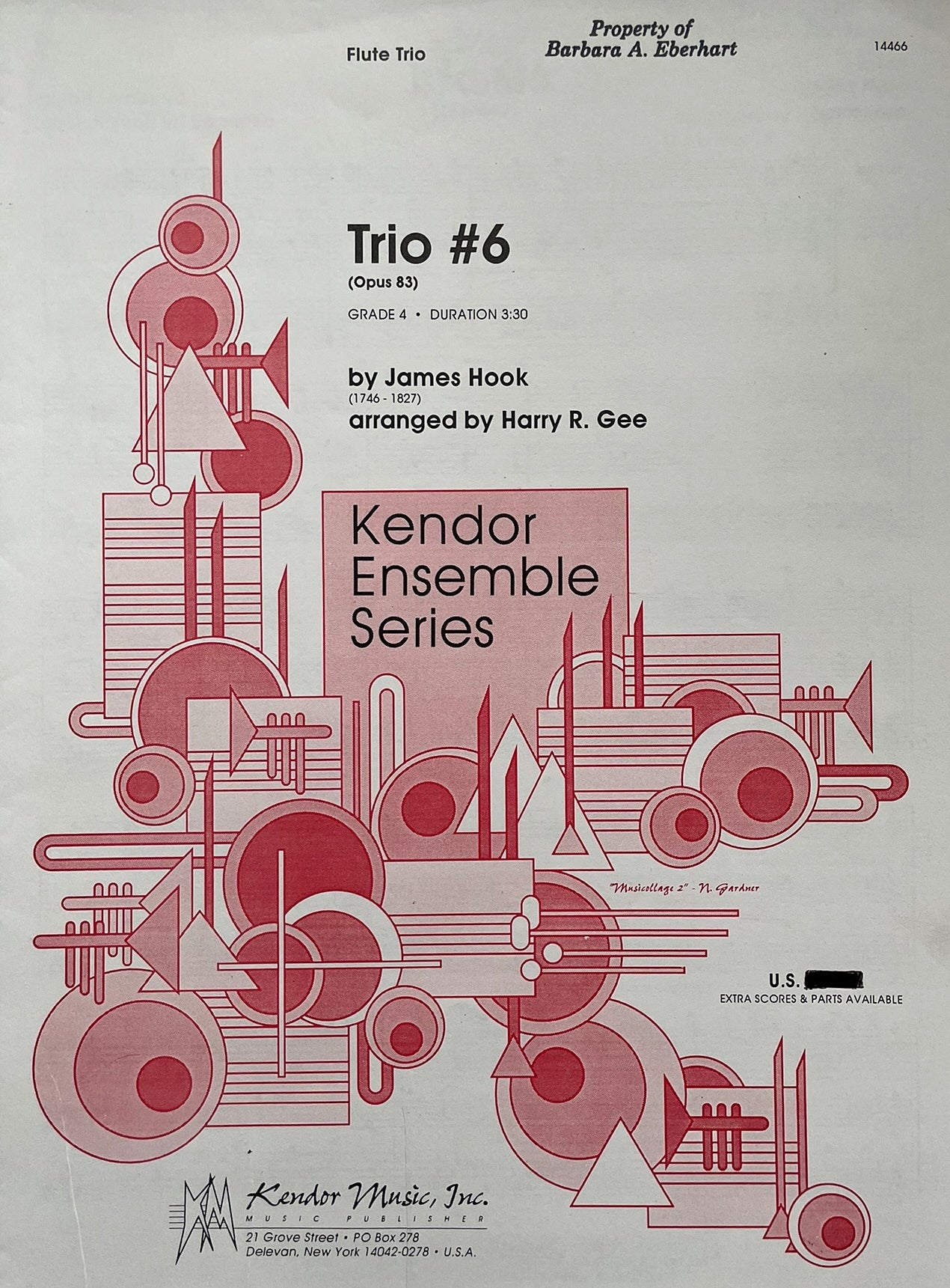 Flute Trio #6, Opus 83 by James Hook