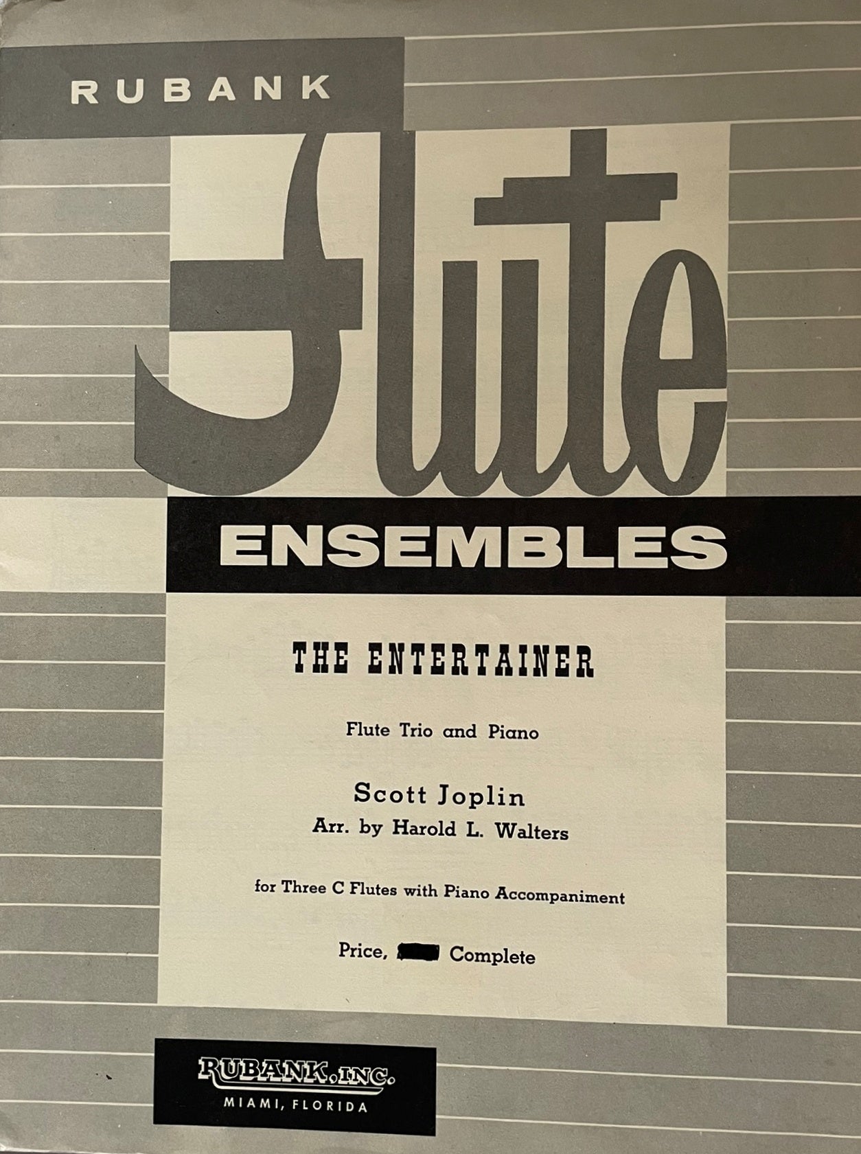 The Entertainer for Flute Trio and Piano by Scott Joplin