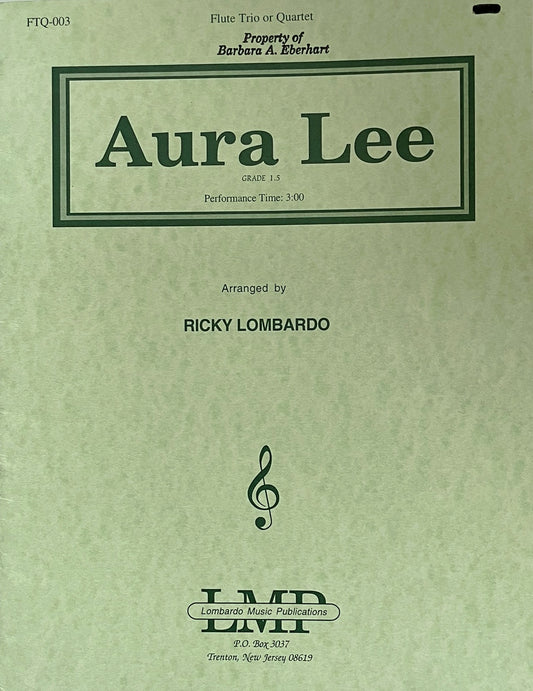Aura Lee for Flute Trio or Flute Quartet arranged by Ricky Lombardo